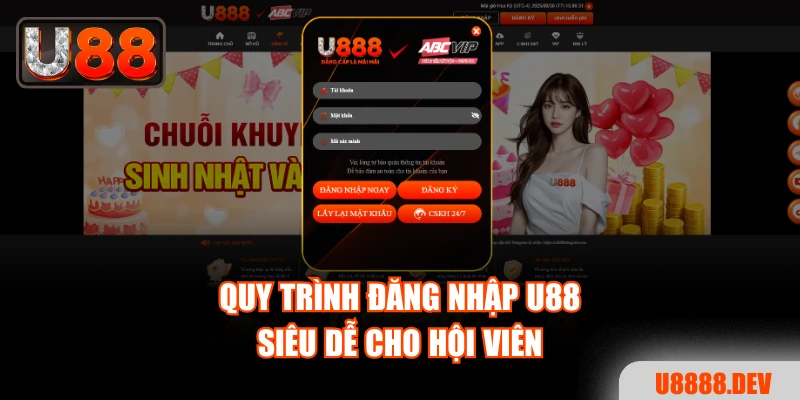 Quy trình đăng nhập Nhà cái U888 siêu dễ cho hội viên
